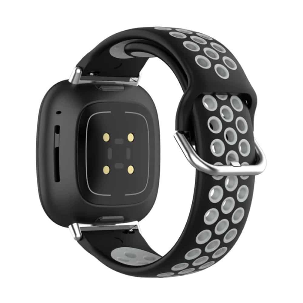 Silicone Band for Fitbit Versa3/Sense - White+Black
