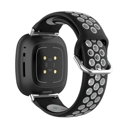 Silicone Band for Fitbit Versa3/Sense - White+Black