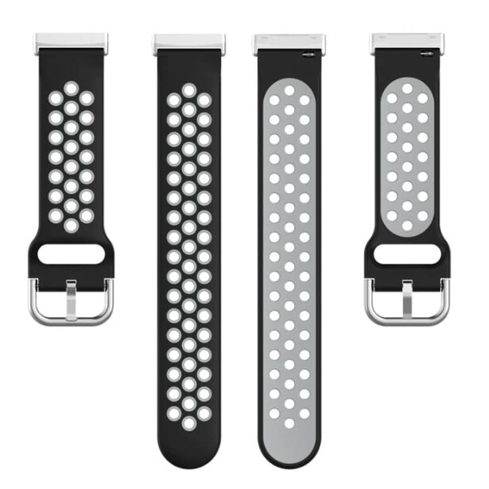 Silicone Band for Fitbit Versa3/Sense - White+Black