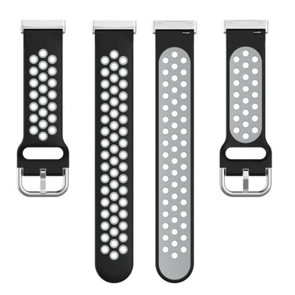 Silicone Band for Fitbit Versa3/Sense - White+Black