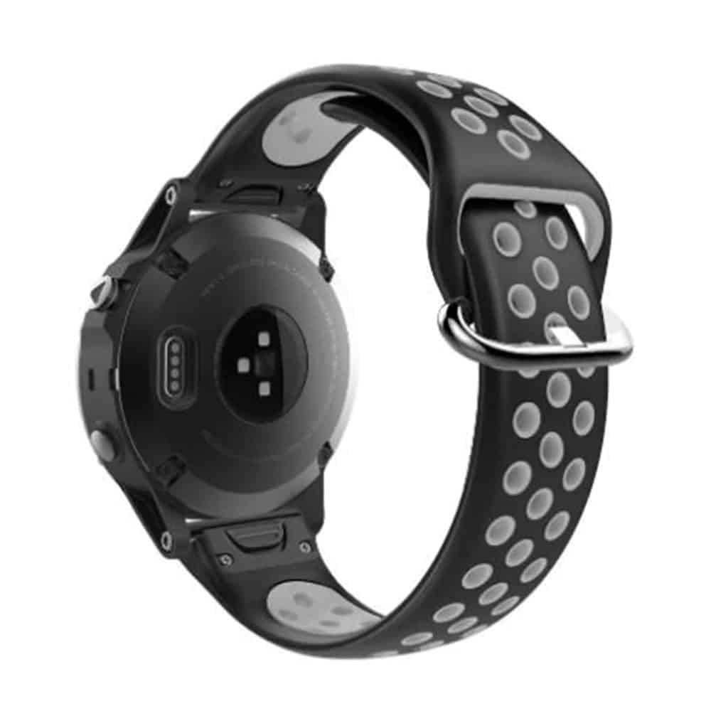 Quick Release silicone band for Garmin fenix 5S(20MM) - Black+White