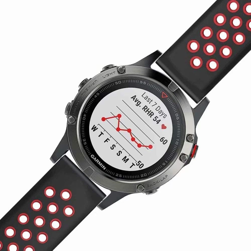 Quick Release silicone band for Garmin fenix 5S(20MM) - Black+White