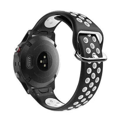 Quick Release silicone band for Garmin fenix 5S(20MM) - Black+White