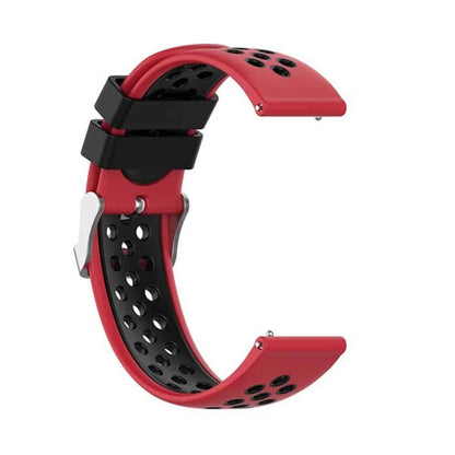 Silicone Strap for Garmin Vivoactive 4S(18MM) - Red+Black