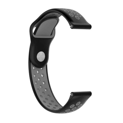 Silicone Strap for Huawei Honor S1/Fit (18mm) - Black+Grey