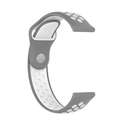 Silicone Strap for Huawei Honor S1/Fit (18mm) - Grey+White