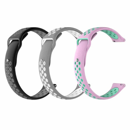 Silicone Strap for Huawei Honor S1/Fit (18mm) - Grey+White