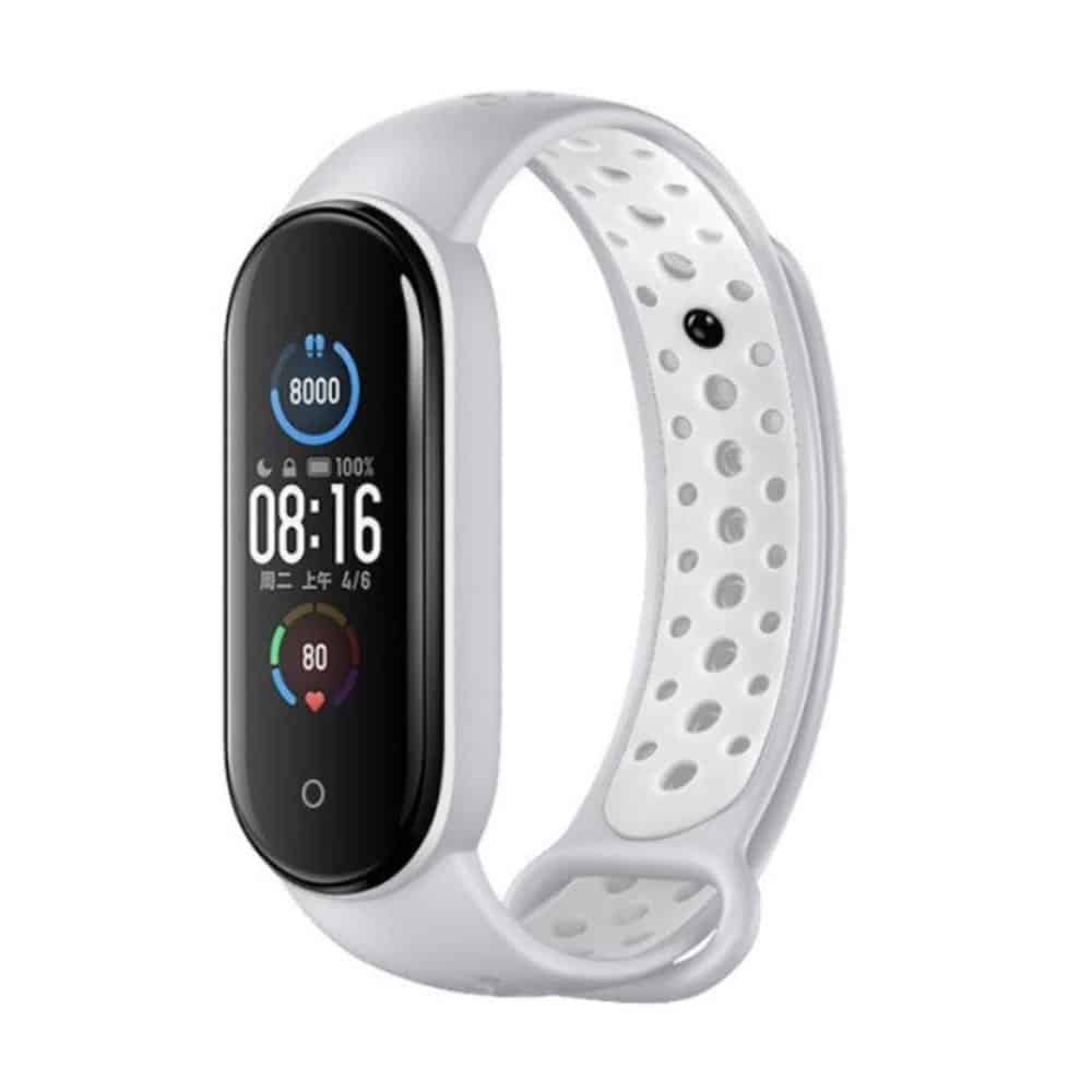 Silicone Band for xiaomi band 3/4 - Grey+White