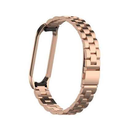 3 links stainless steel band for xiaomi band 3/4 - Gold