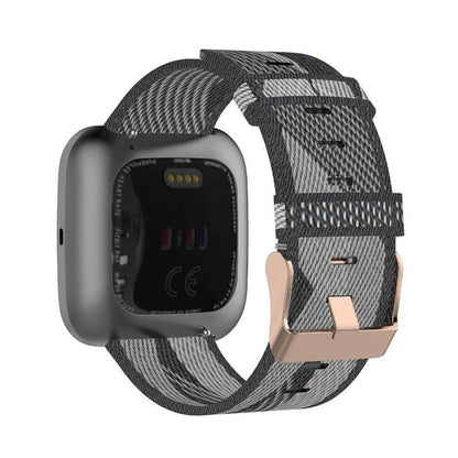 Nylon Band for Fitbit Versa/2/Lite Blaze(23mm) - Black stripe