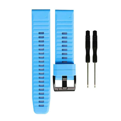 26mm Garmin Fenix 6X/5X/7X silicone strap - Sky blue