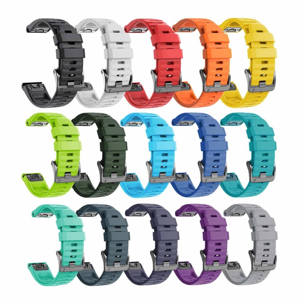 26mm Garmin Fenix 6X/5X/7X silicone strap - Yellow