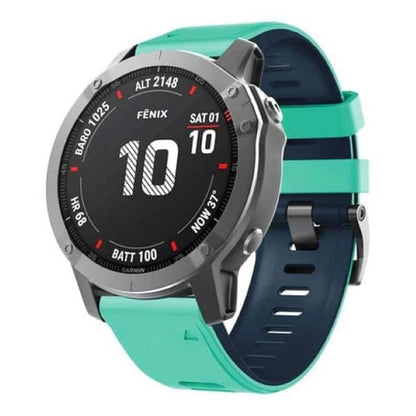 Quick Release Silicone band for Garmin Fenix 5/6/935/945/S60 (22mm) Frost Blue & Blue