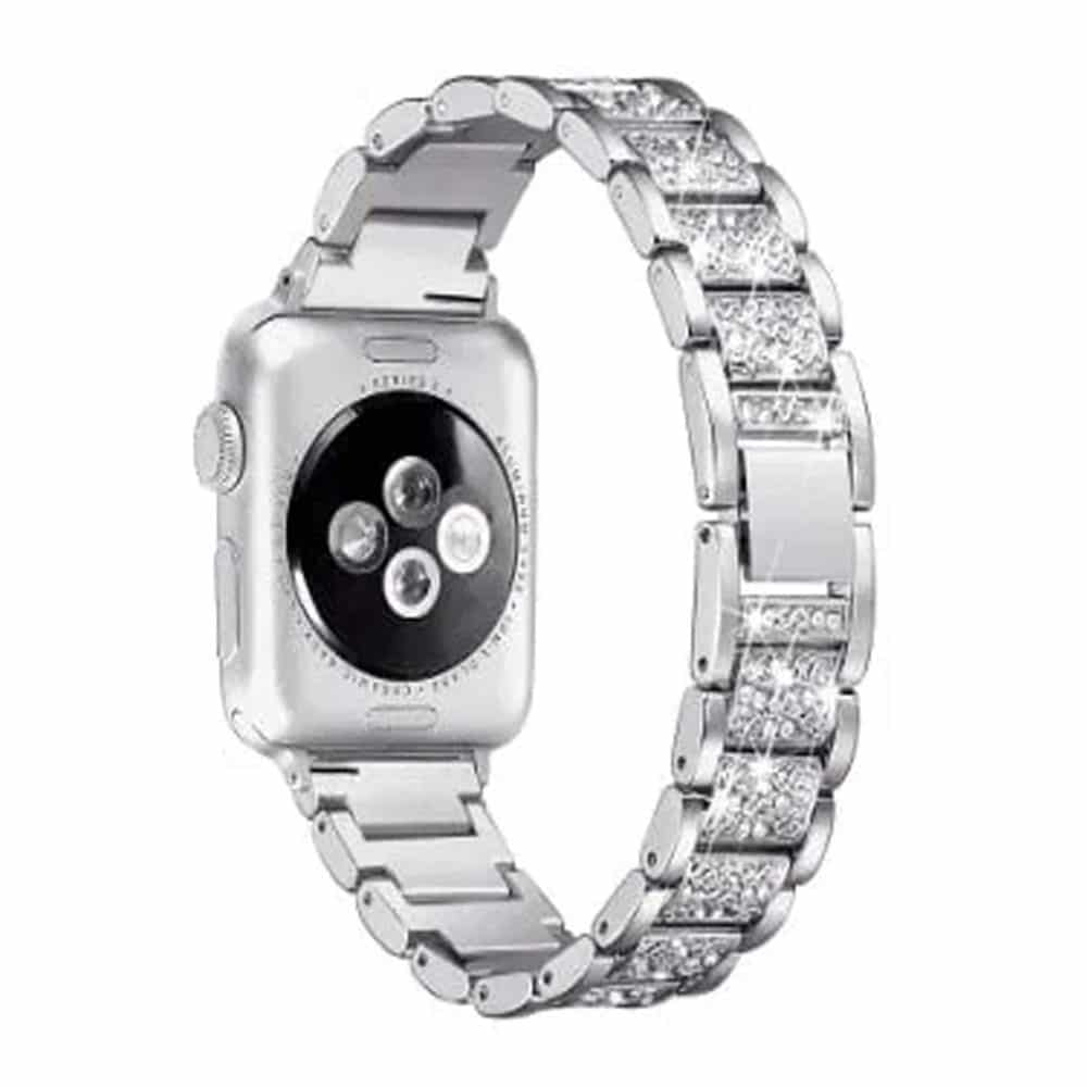 42/44/45/49mm Apple Watch SE diamond rhinestone strap + tool - Rose pink