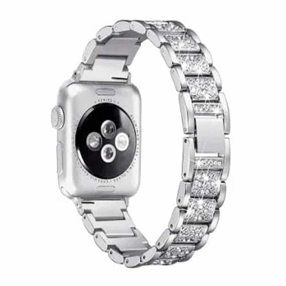 42/44/45/49mm Apple Watch SE diamond rhinestone strap + tool - Rose pink