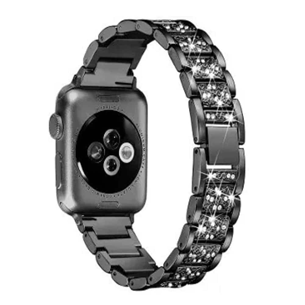 42/44/45/49mm Apple Watch Diamond rhinestone strap + tool - Black