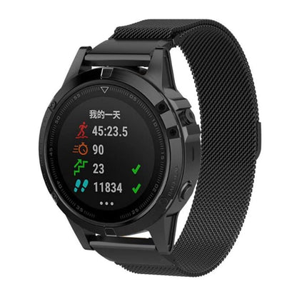 Garmin Fenix 5X/6X/3/HR Milanese steel strap - Silver