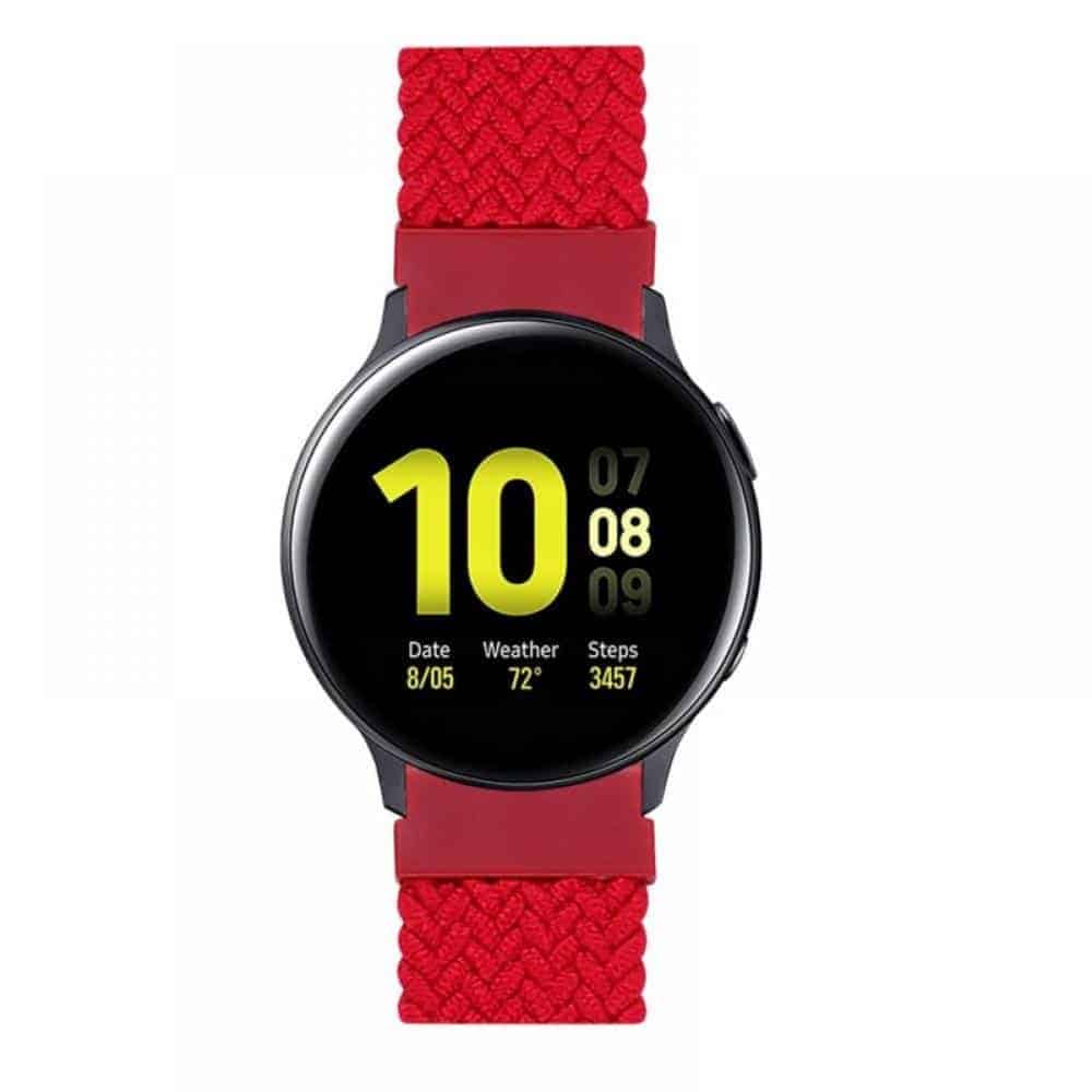 22mm Universal watch braided elastic loop strap - Red (XS/135mm)