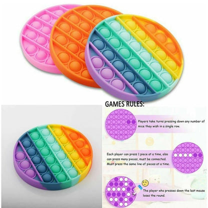 Sensory Stress-Relief Fidget Silicone Bubble Pop Toy/Game - Pink