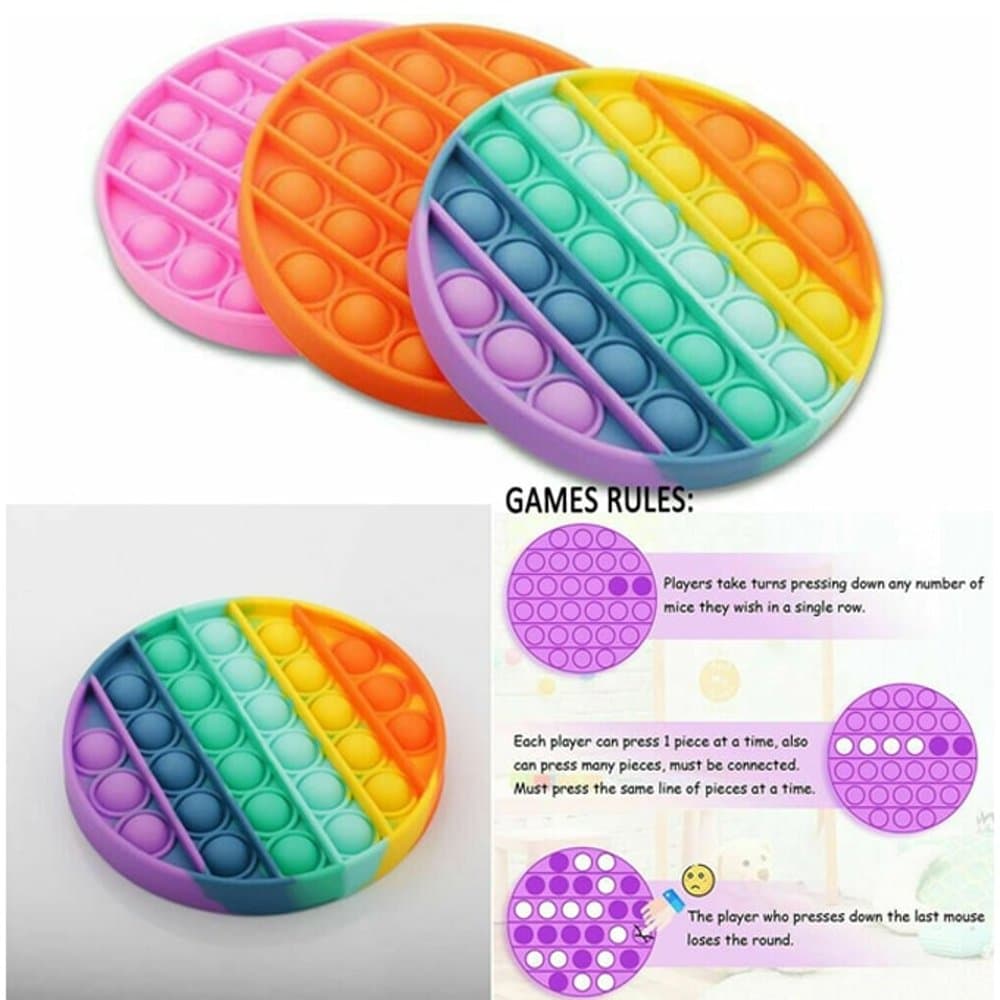 Sensory Stress-Relief Fidget Silicone Bubble Pop Toy/Game - Blue