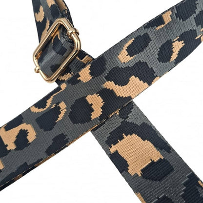 Handbag /Purse/Shoulder/Crossbody Canvas Replacement Strap- Grey Leopard