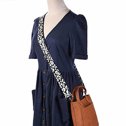 Handbag /Purse/Shoulder/Crossbody Canvas Replacement Strap - Black+White