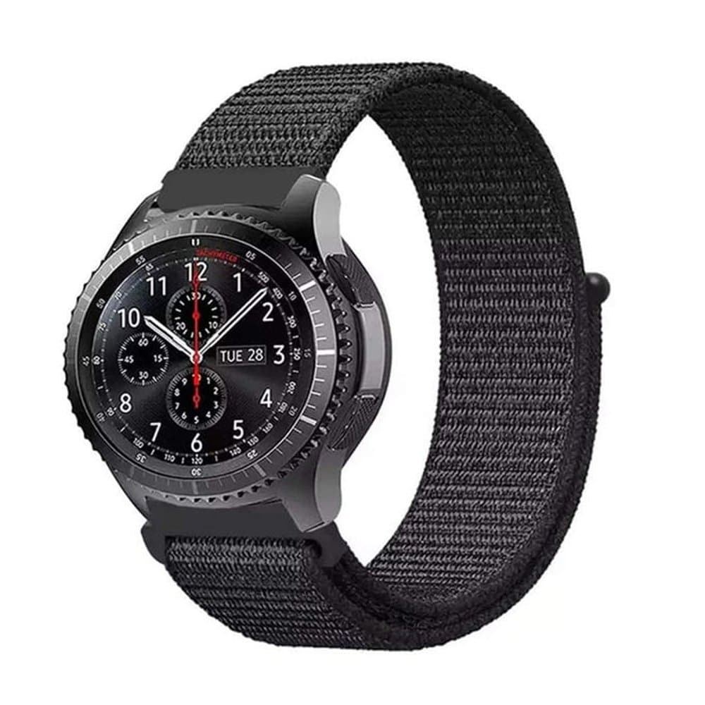 Nylon Strap for Garmin Vivoactive 3/Venu/Forerunner 245/645/ Suunto Fitness/Polar Ignite Navy/Purple S/M/L