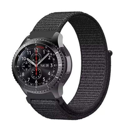 Nylon Strap for Garmin Vivoactive 3/Venu/Forerunner 245/645/ Suunto Fitness/Polar Ignite Navy/Purple S/M/L