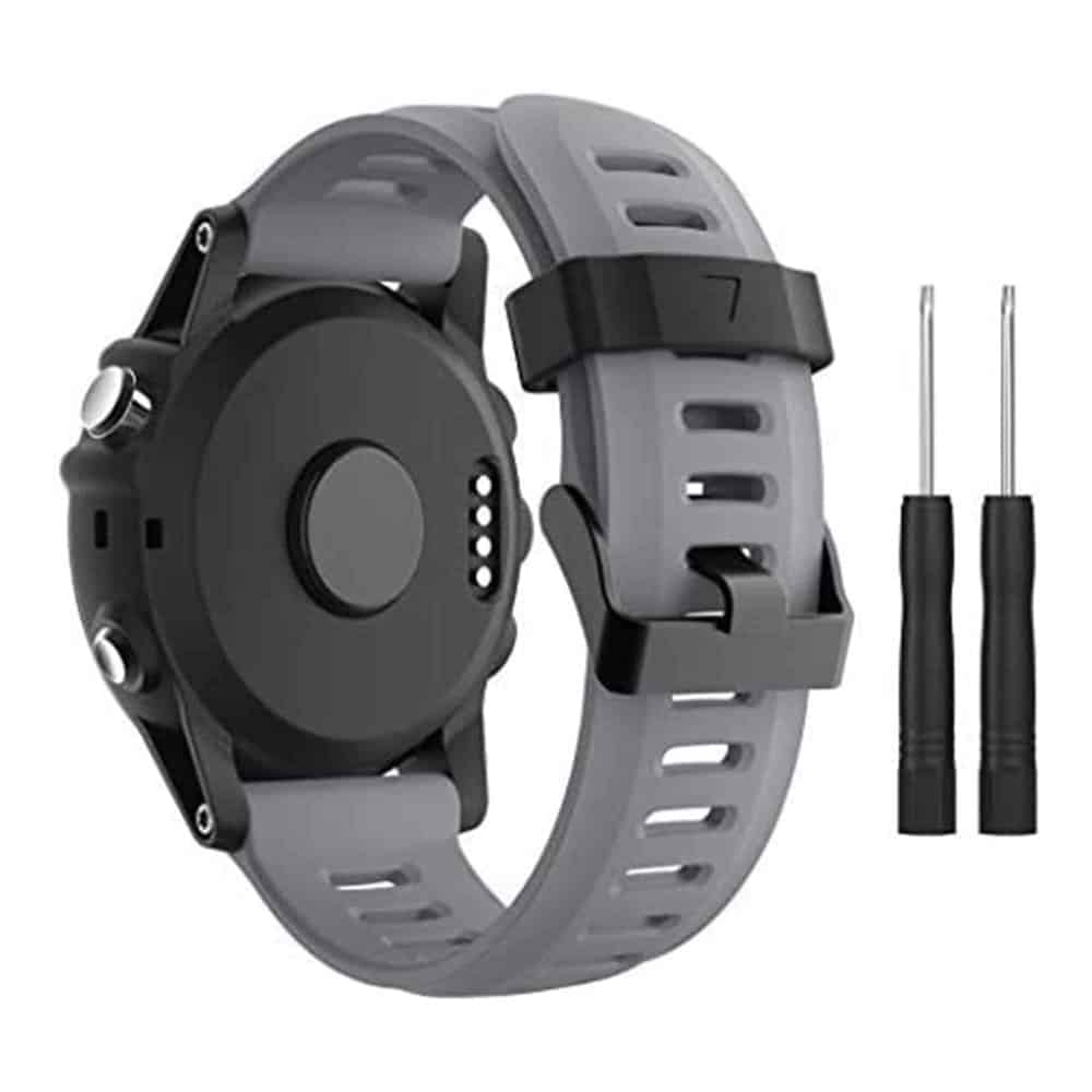 26mm Garmin Fenix 3/5X/6X Silicone Strap - Grey