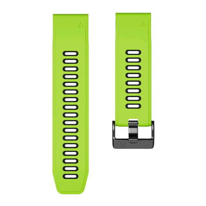 26mm Quick Fit Garmin Fenix 5X Silicone Strap - Black & Green (5X/6X/3/3HR)