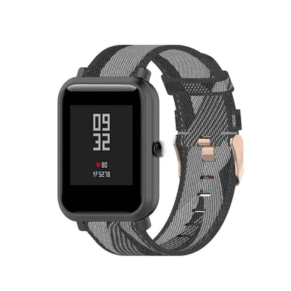 18mm Garmin Vivomove 3S/Vivoactive 4S nylon strap - Grey strips