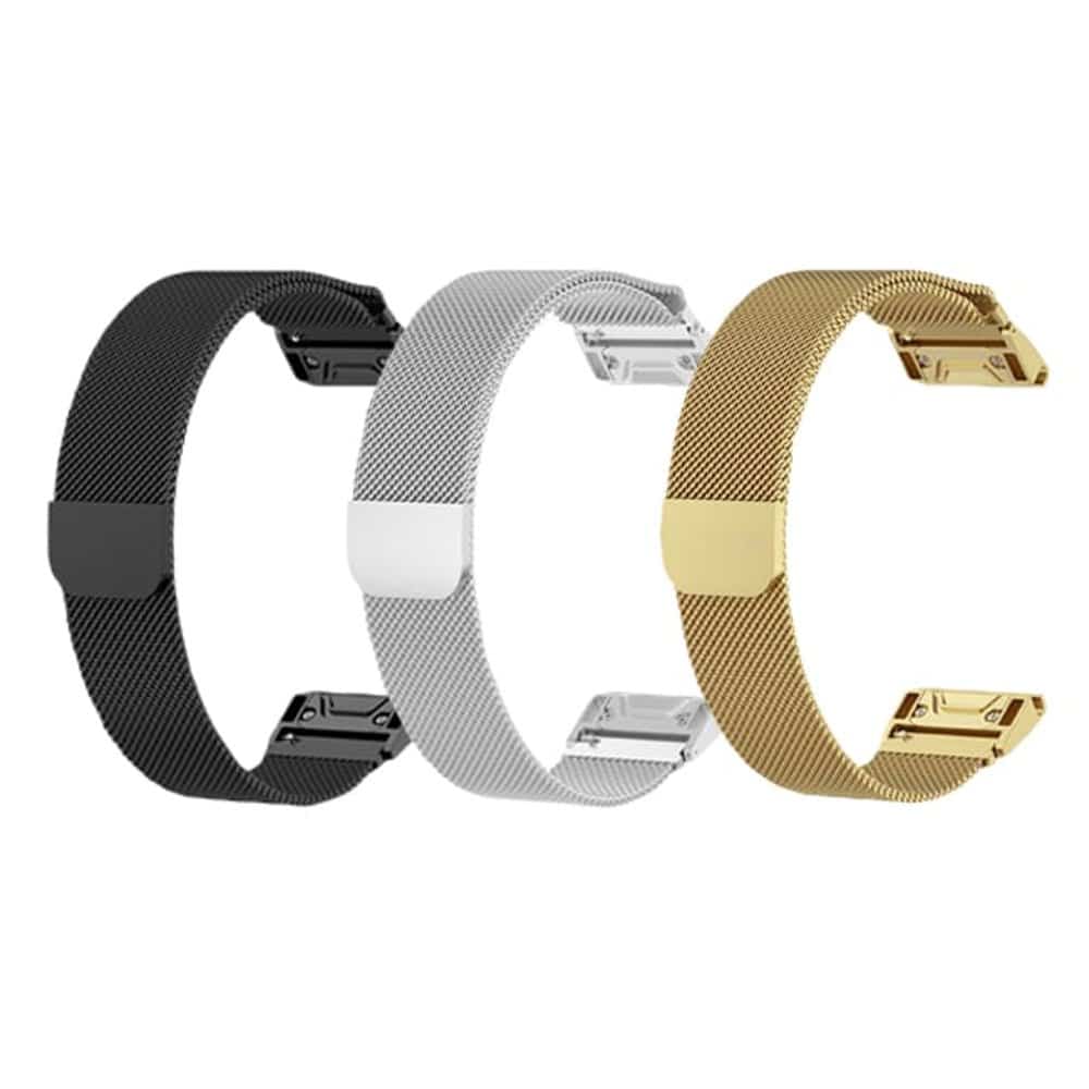 Garmin Fenix Quickfit 5/6/Plus/935 Milanese steel strap - Black
