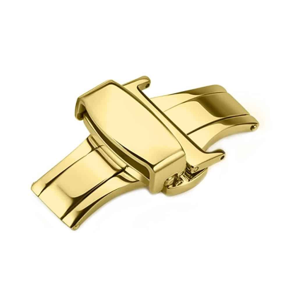 22mm stainless-steel deployment clasp for watch strap - Black