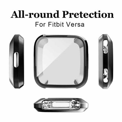 Soft Full Face Screen Protector Case for Fitbit Versa 1- Black