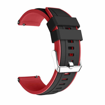 22mm Polar Grit X Replacement Silicone Strap (Adjustable S-M-L)- Black & Red
