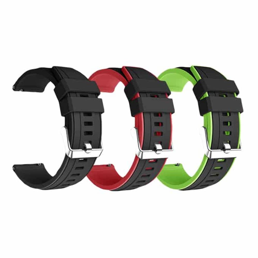 22mm Polar Grit X Replacement Silicone Strap (Adjustable S-M-L)- Black & Green