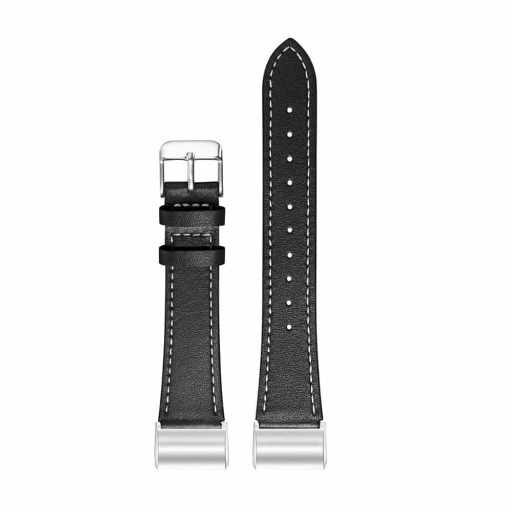 PE Leather Strap for Fitbit Charge 3/4, Sense  - Black
