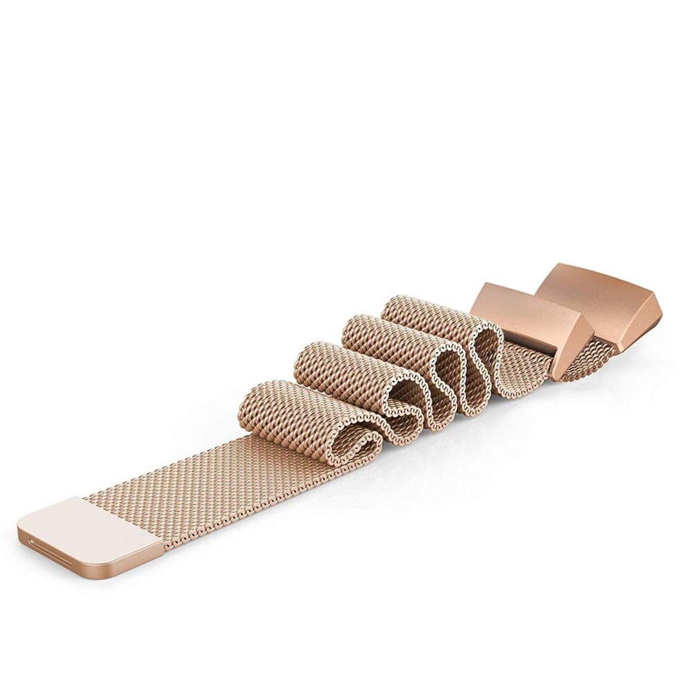 Stainless Steel Milanese Loop Strap Fitbit Charge 3/4 Sense S/M - Rose Gold