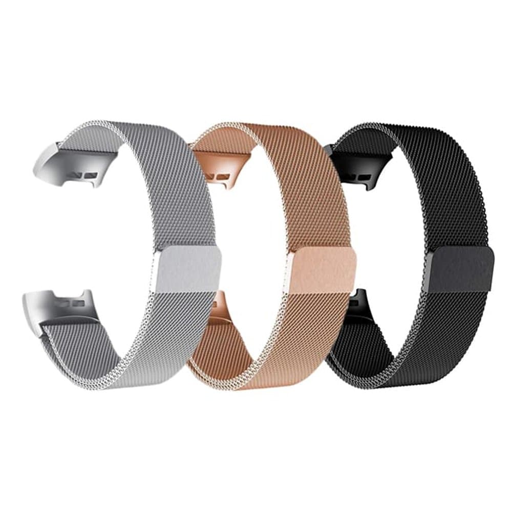 Stainless Steel Milanese Loop Strap Fitbit Charge 3/4, Sense M/L - Silver