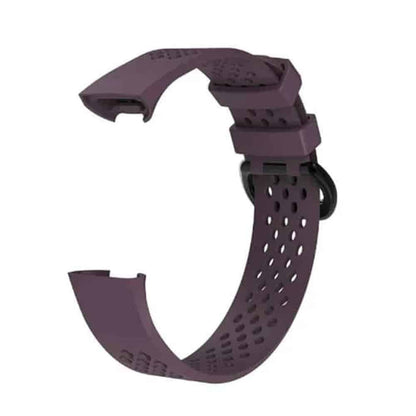 Silicone Strap for Fitbit Charge 3/4 M/L - Dark Purple 22mm