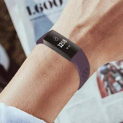 Silicone Strap for Fitbit Charge 3/4 M/L - Dark Purple 22mm