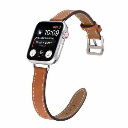 Slim Leather Band Strap for Apple Watch 42/44/45/49mm - Brown