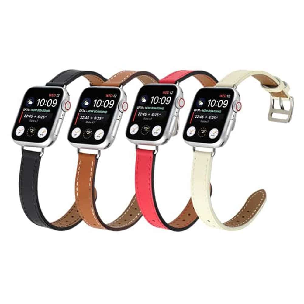 Slim Leather Band Strap for Apple Watch 42/44/45/49mm - White
