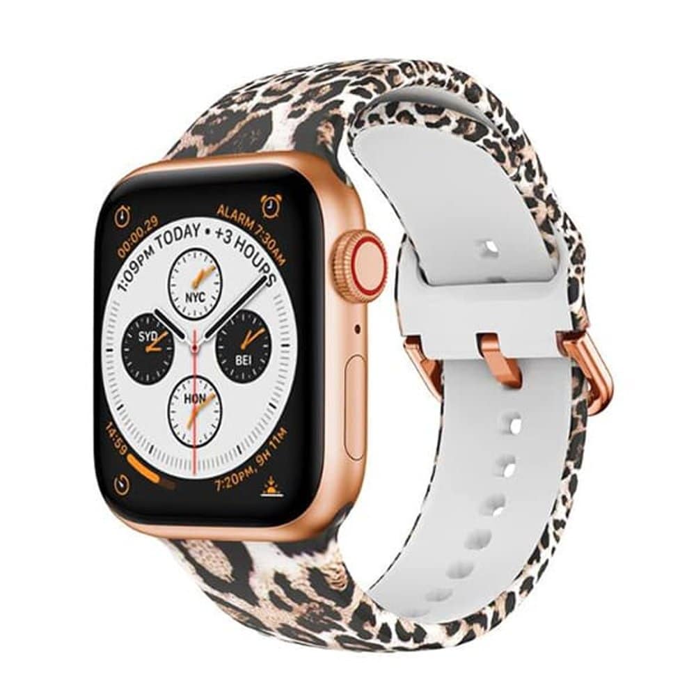 Leopard Animal Print Silicone Strap for 38/40/41mm Apple Watch