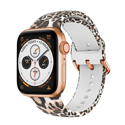 Leopard Animal Print Silicone Strap for 38/40/41mm Apple Watch