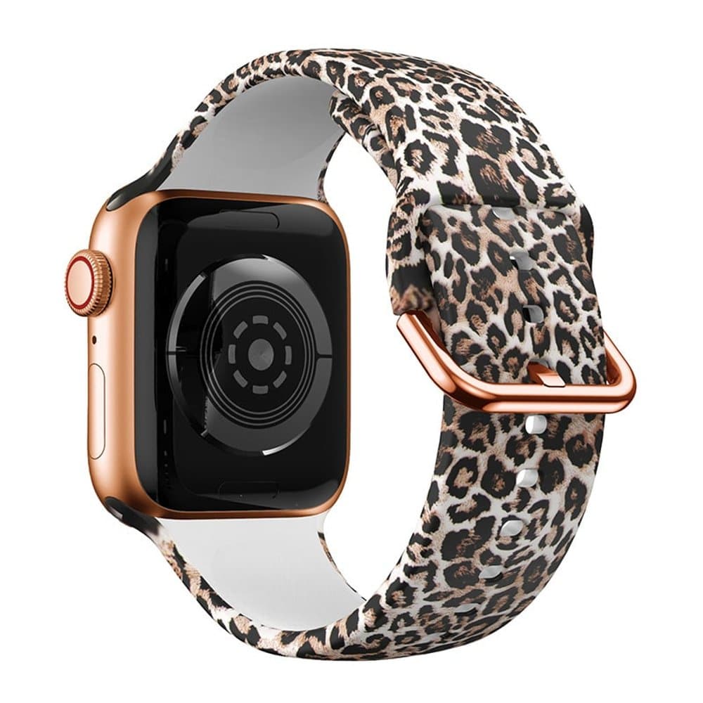 Leopard Animal Print Silicone Strap for 38/40/41mm Apple Watch