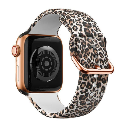 Leopard Animal Print Silicone Strap for 38/40/41mm Apple Watch