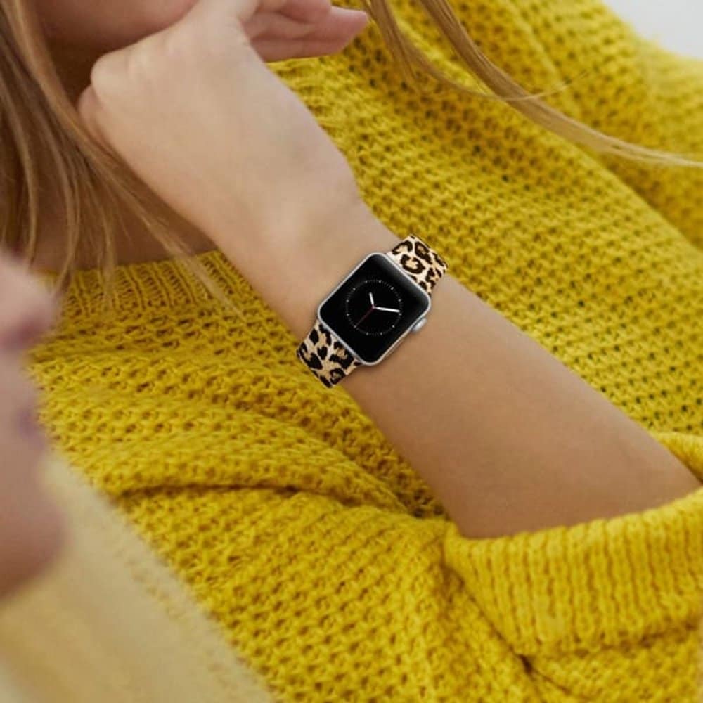Leopard Animal Print Silicone Strap for 38/40/41mm Apple Watch