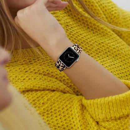 Leopard Animal Print Silicone Strap for 38/40/41mm Apple Watch