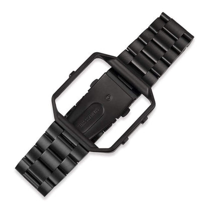 Stainless Steel Strap w/Metal Frame for Fitbit Blaze - Black + Link removal tool